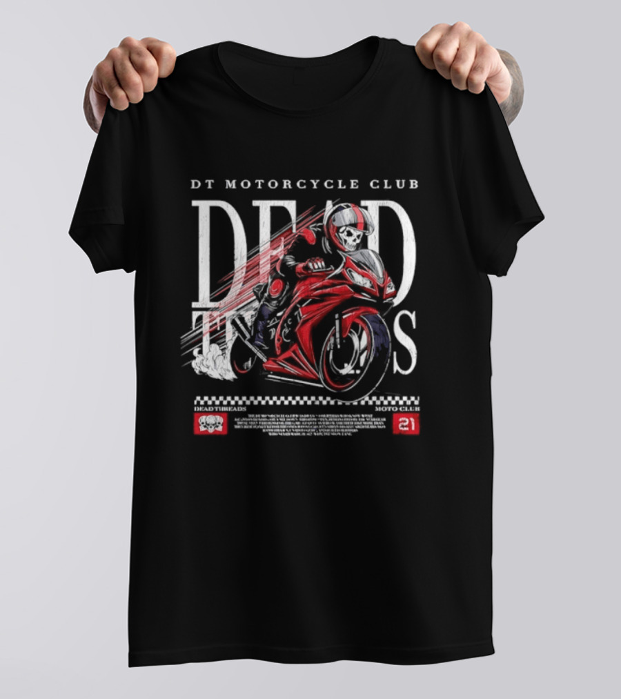 DT Motorcycle Club Dead Threads Moto Club Skeleton Rider 21 T-Shirt