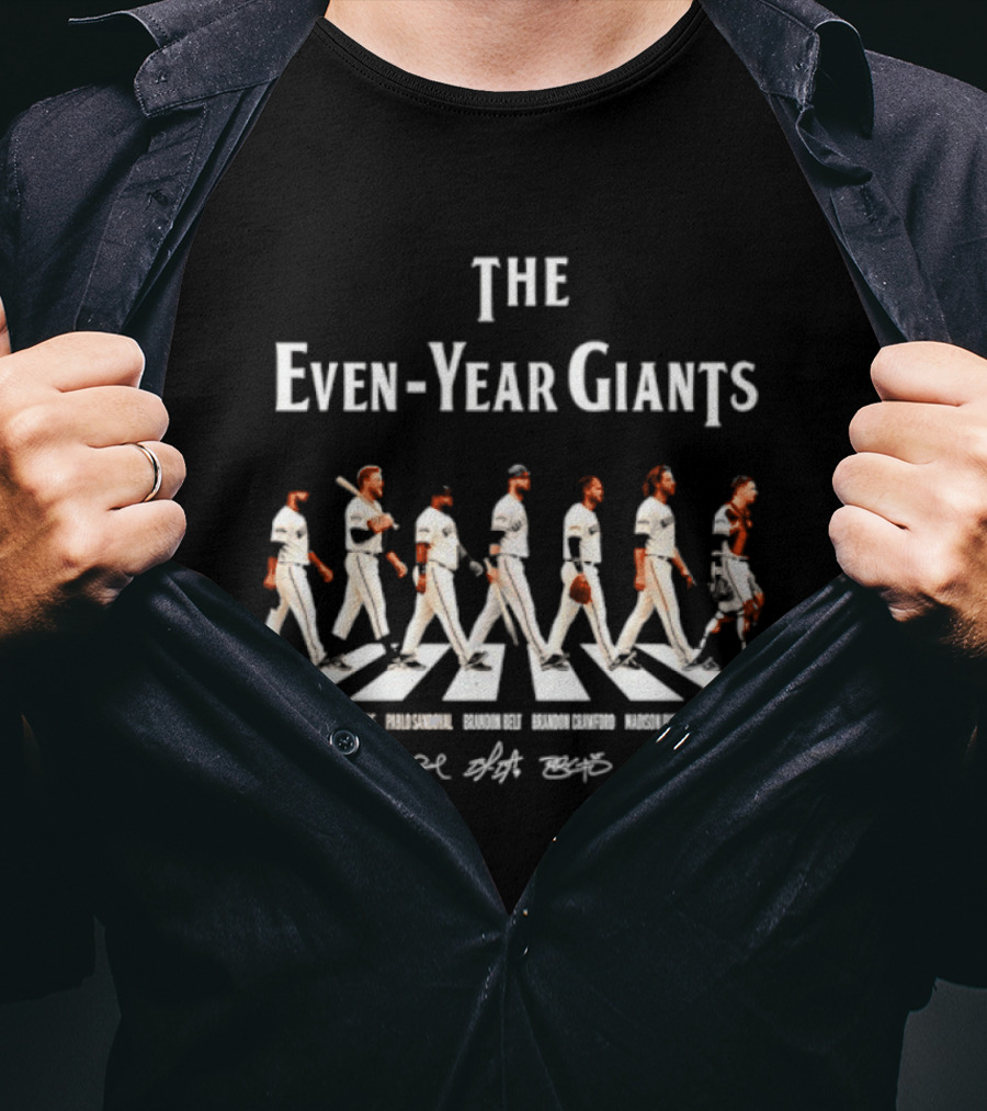The Even Year Giants San Francisco Giants Player Abbey Road Beatles T-Shirt