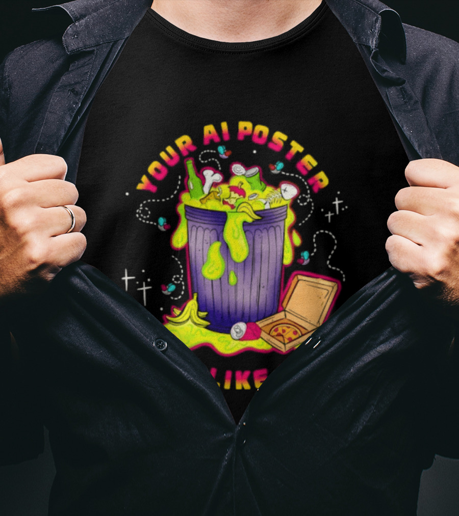 Your AI Looks Like Trash Pizza Trash Can Goo T-Shirt
