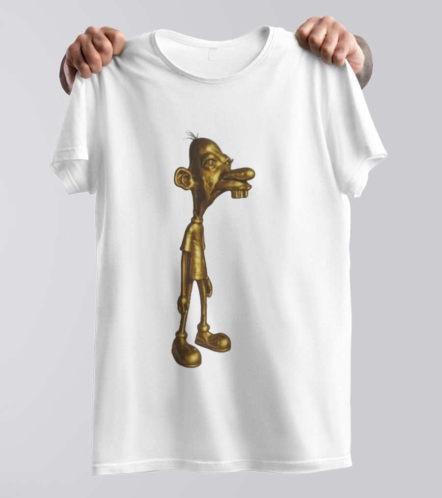 Neegy Meme Cartoon Golden Character Statue T-Shirt