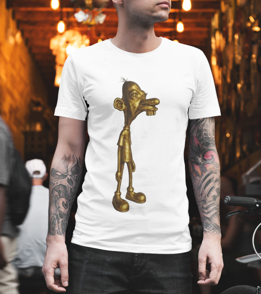 Neegy Meme Cartoon Golden Character Statue T-Shirt