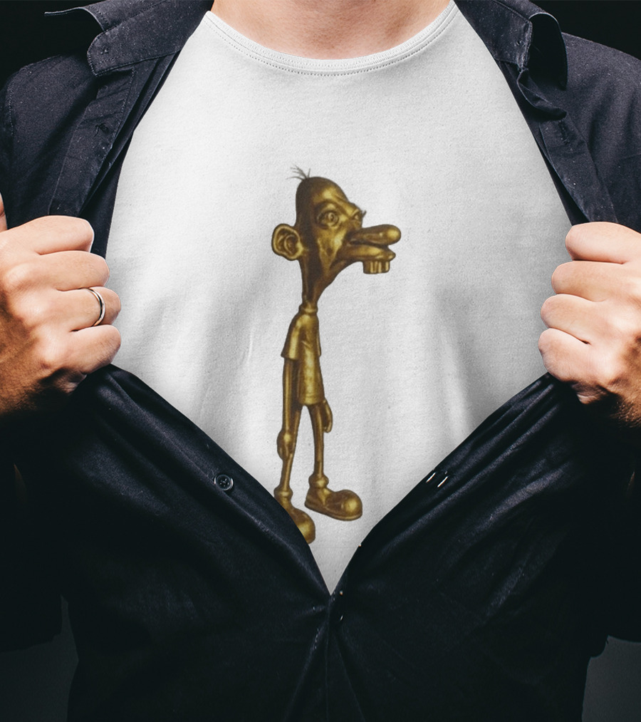 Neegy Meme Cartoon Golden Character Statue T-Shirt