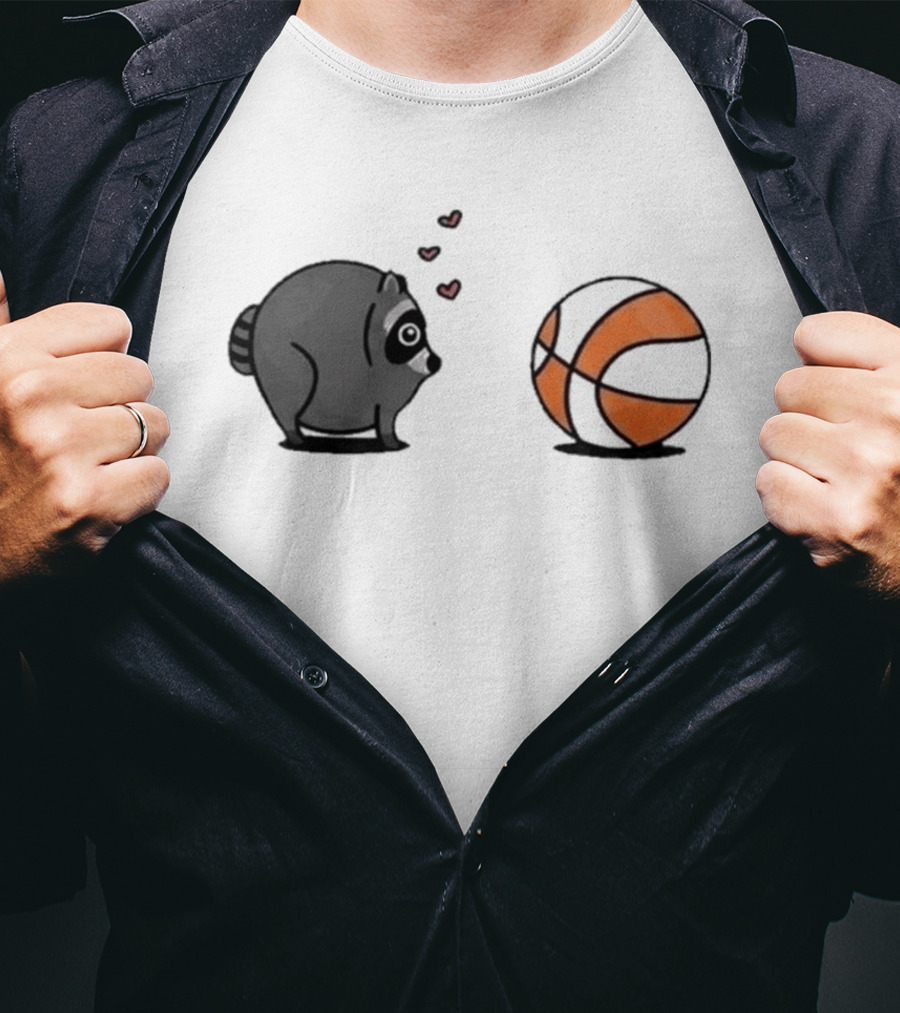 Seattle Storm Raccoon Hearts Basketball Jimothy Loves Hoops T-Shirt