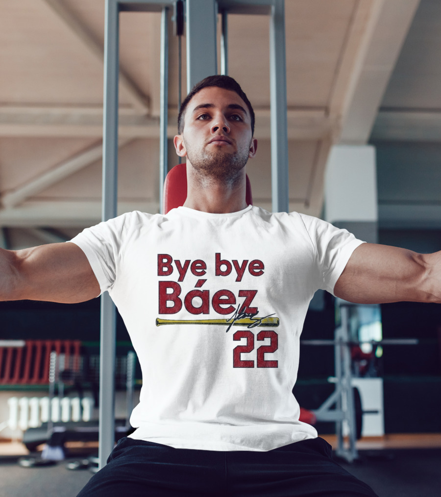 Bye Bye Báez St. Louis Cardinals MLB 2026 Number 22 Baseball Bat Signature T-Shirt