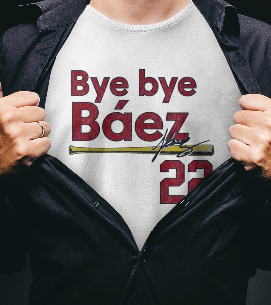 Bye Bye Báez St. Louis Cardinals MLB 2026 Number 22 Baseball Bat Signature T-Shirt