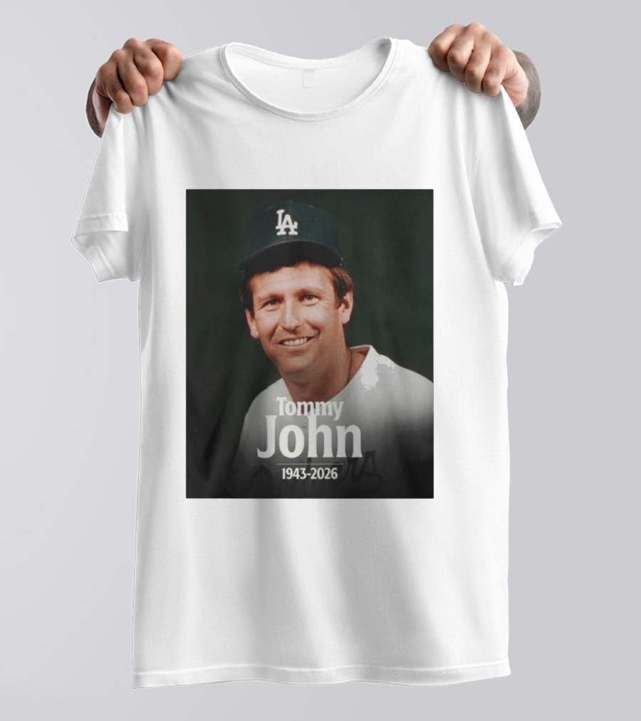 Tommy John 1943 2026 Los Angeles Baseball Memoriam T-Shirt