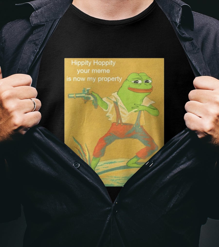 Hippity Hoppity Meme Property Pepe Frog Nostalgia Humor T-Shirt