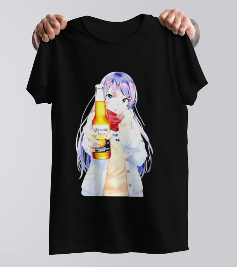 Mai Sakurajima Holding Corona Extra Rascal Does Not Dream Of Bunny Girl Senpai Anime T-Shirt