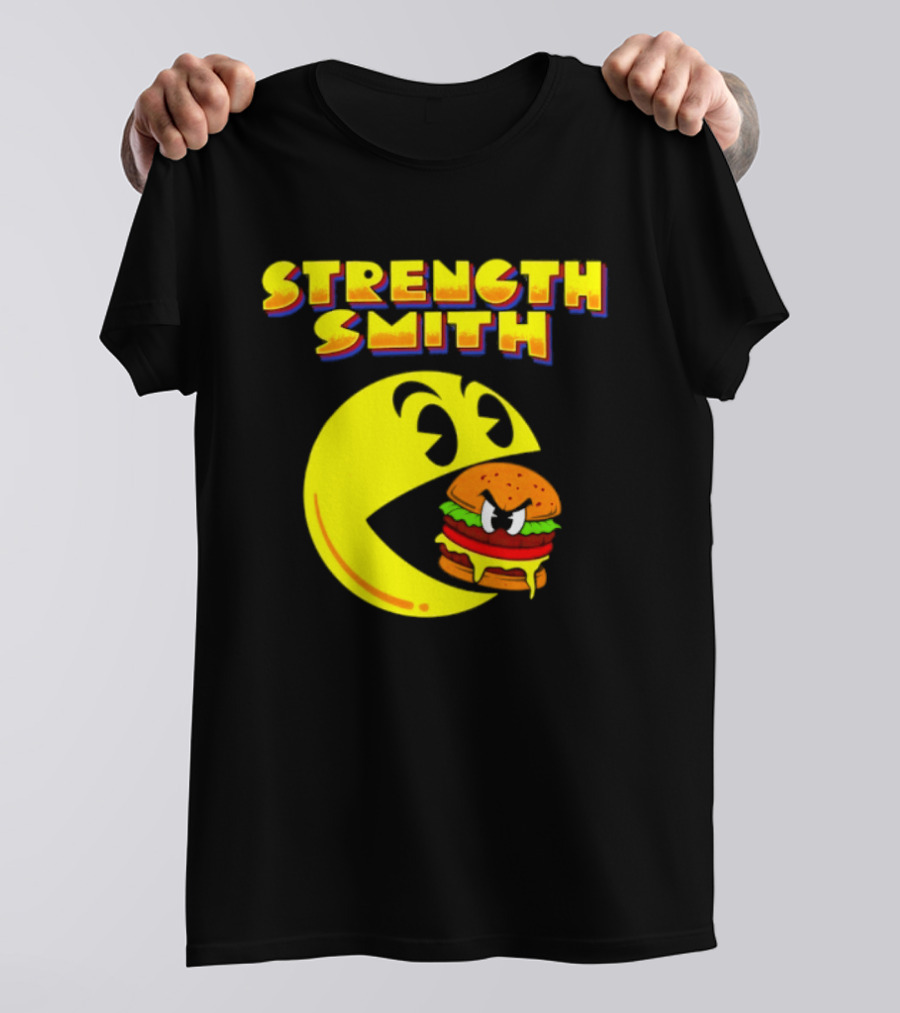 Strength Smith Pac Man Vs Burger Gaming Showdown T-Shirt