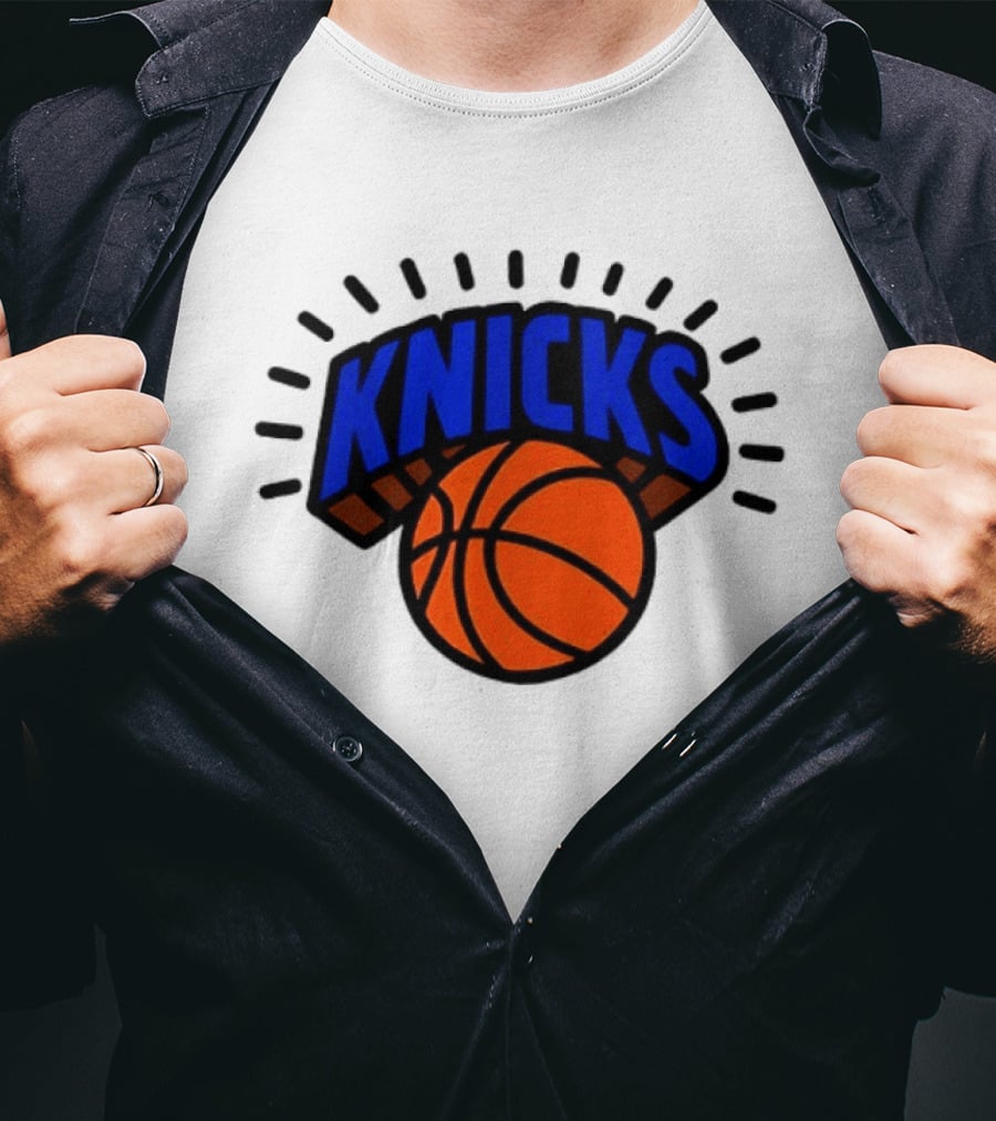 2026 NBA Let's Go New York Knicks Caricatures Two Sided T-Shirt