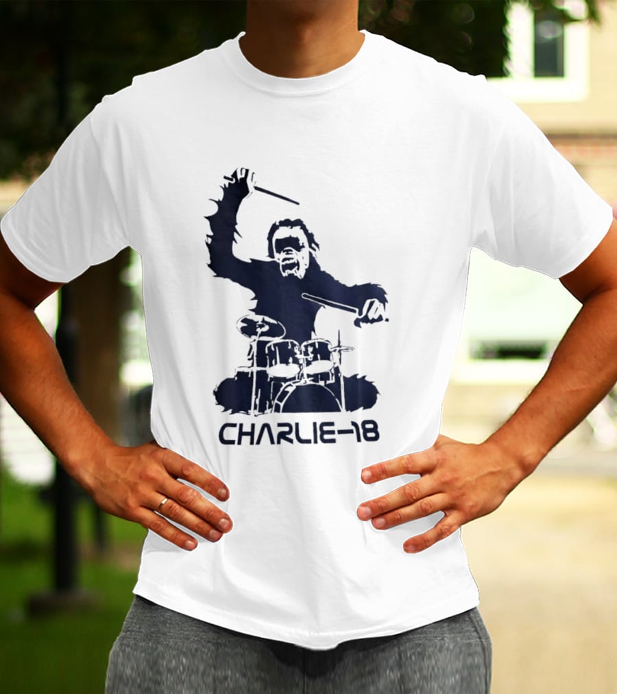 Charlie 18 Bigfoot Drumming T-Shirt