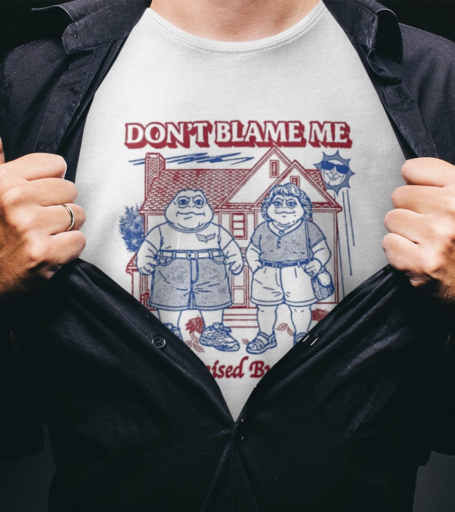 Don't Blame Me I Was Raised By Boomers House Scene With Two Figures T-Shirt