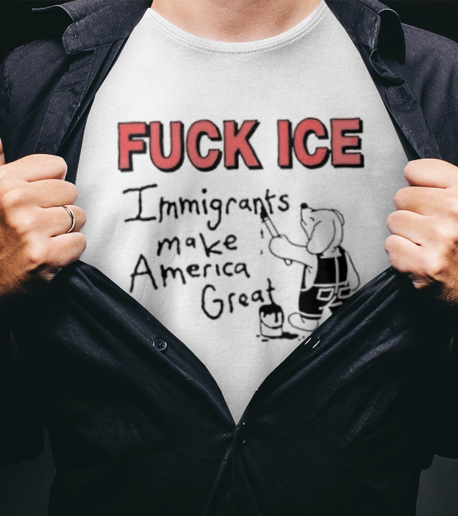 Fuck ICE Immigrants Make America Great Elephant Painter T-Shirt