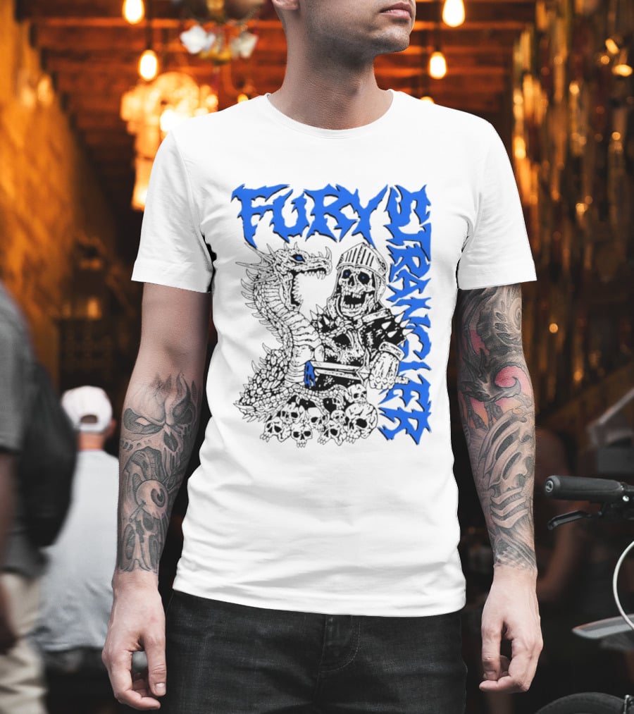 Fury Stranger Skeleton Knight And Dragon T-Shirt