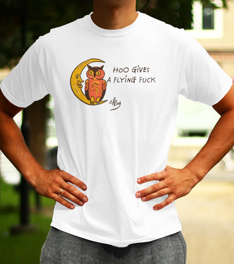 Hoo Gives A Flying Fuck Owl Moon Elyx T-Shirt