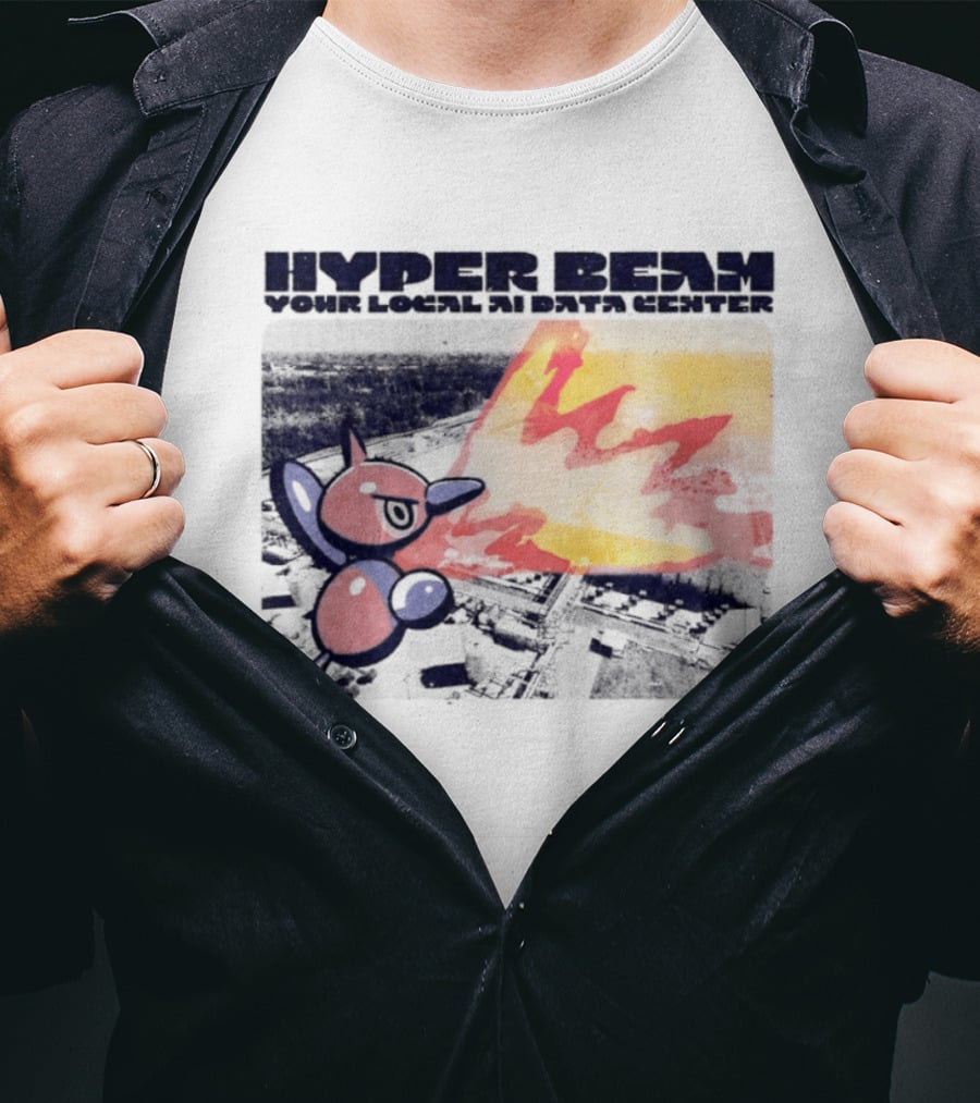 Porygon Hyper Beam Your Local AI Data Center Explosion T-Shirt