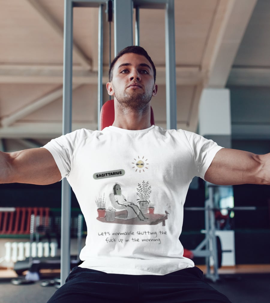 Sagittarius Let's Normalise Shutting Up In The Morning Sun Lounging With Plants T-Shirt
