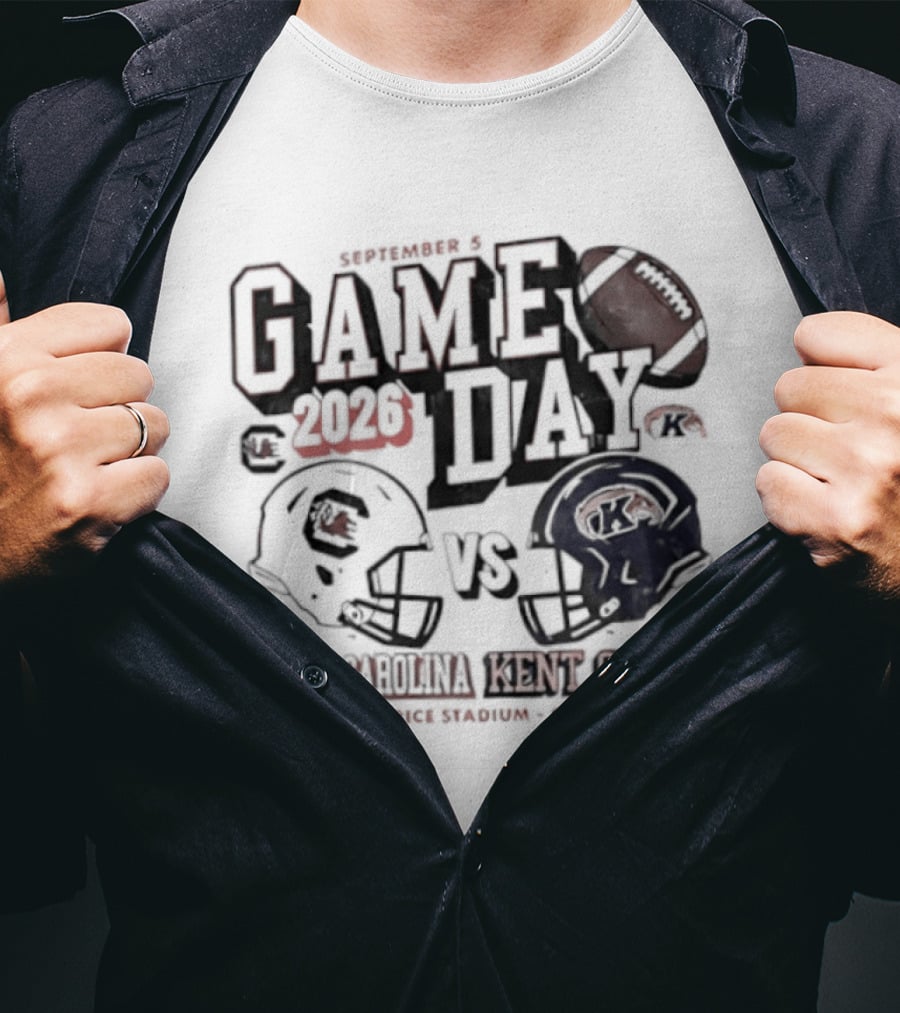 South Carolina Vs Kent State 2026 Game Day Football Helmets Williams Brice Stadium Columbia SC T-Shirt