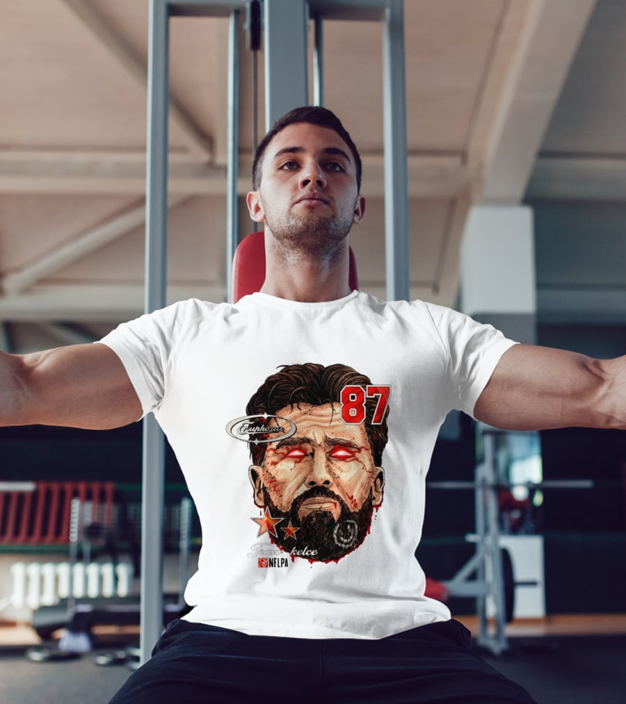 Travis Kelce Euphoria Lightning NFLPA Big Head 87 T-Shirt
