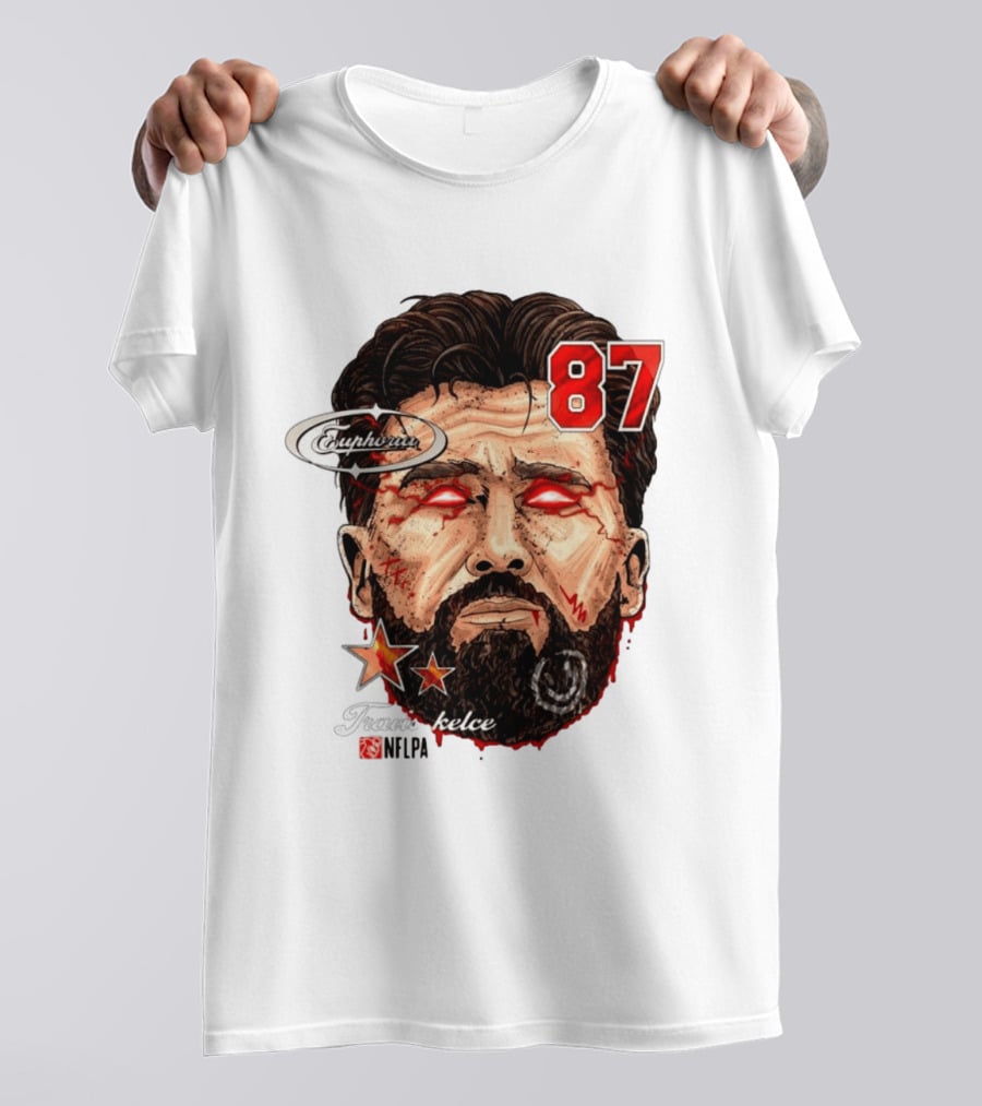 Travis Kelce Euphoria Lightning NFLPA Big Head 87 T-Shirt