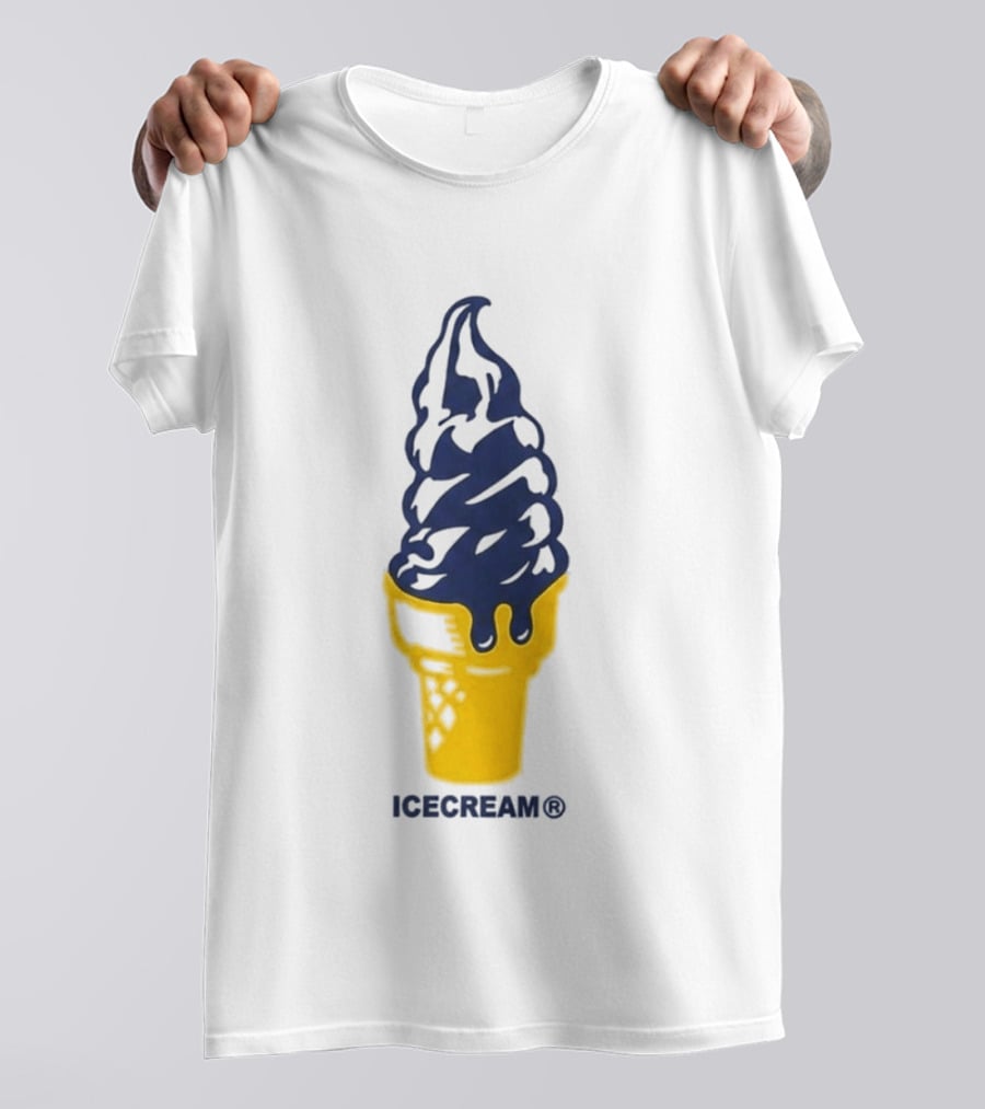 Trevor Goosby Ice Cream Blue And Yellow Cone T-Shirt