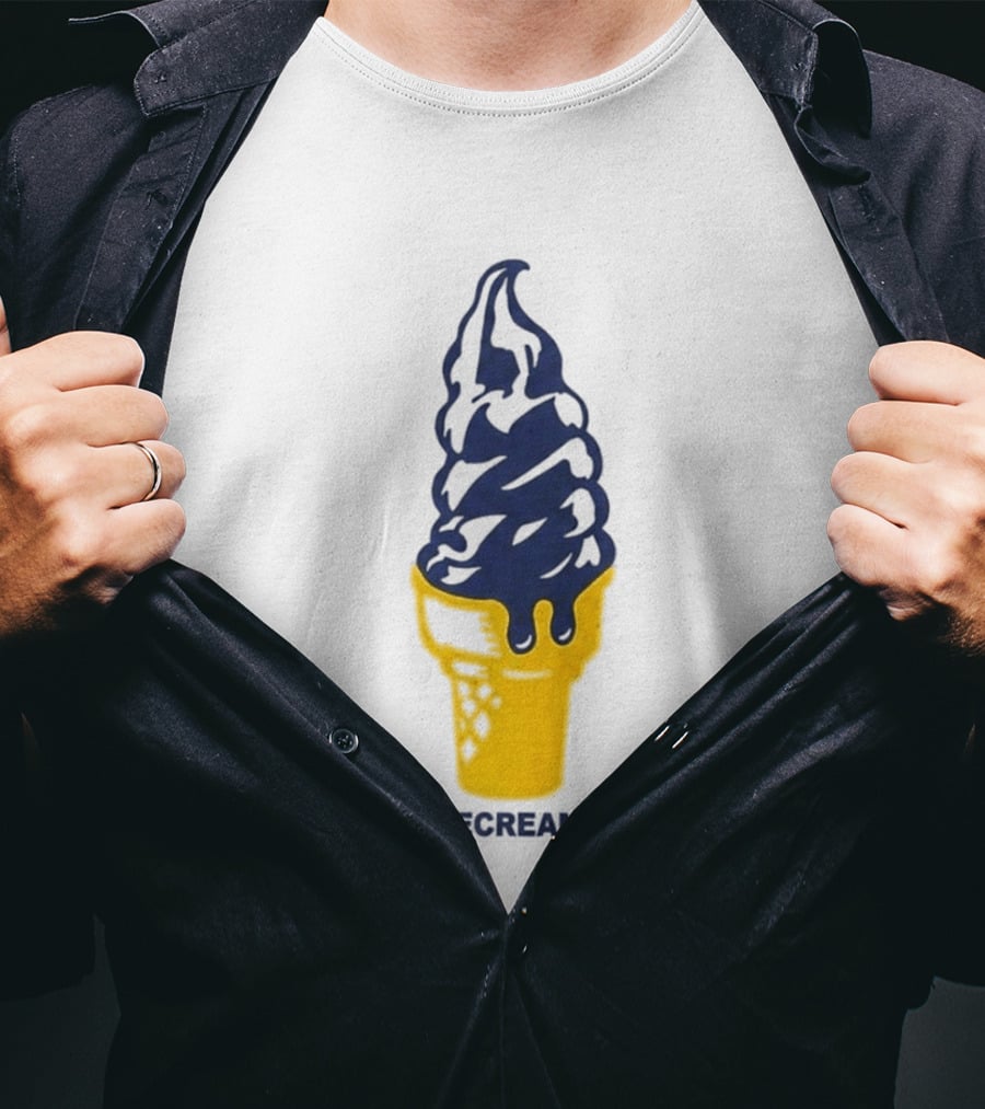 Trevor Goosby Ice Cream Blue And Yellow Cone T-Shirt