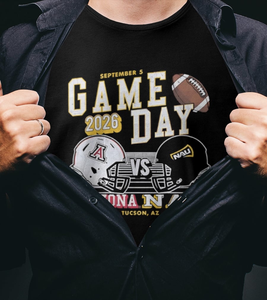 Arizona NAU Game Day September 5 2026 Tucson Helmets Football T-Shirt