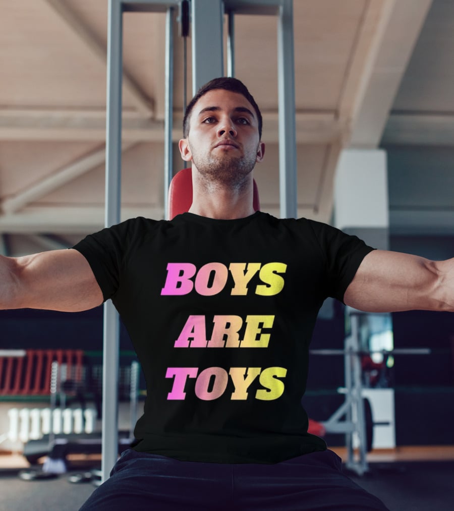 Boys Are Toys Gradient Pink And Yellow T-Shirt