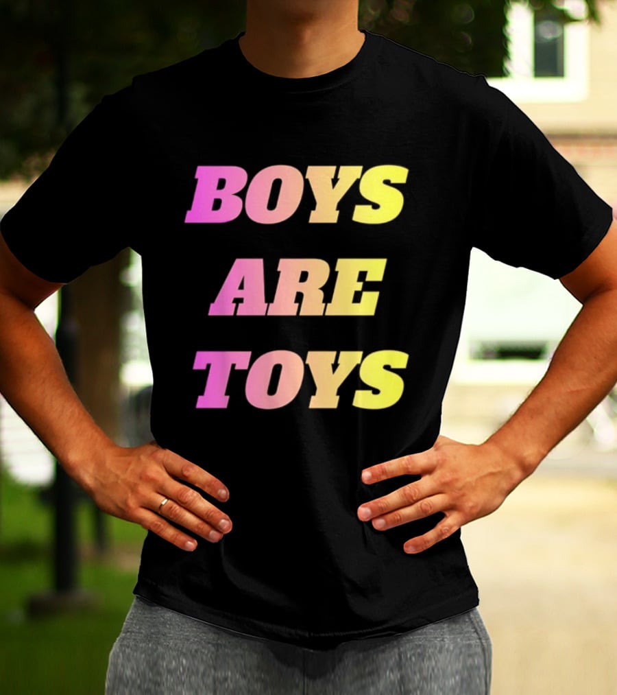 Boys Are Toys Gradient Pink And Yellow T-Shirt