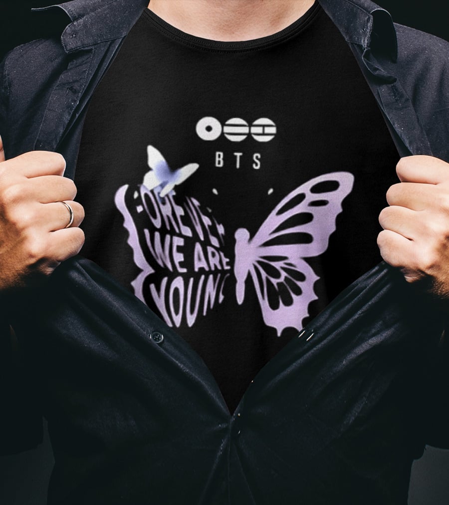 BTS Forever We Are Young Butterfly Symbol 2 Sided T-Shirt