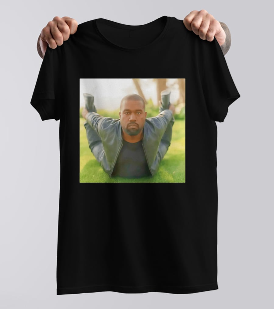 Kanye West Ye Meme Photo Iconic Pose Lying On Grass T-Shirt