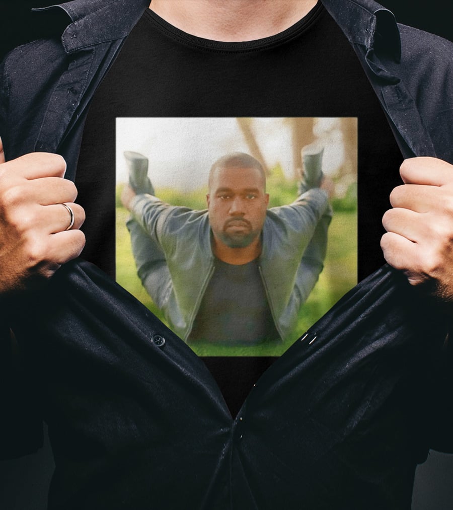 Kanye West Ye Meme Photo Iconic Pose Lying On Grass T-Shirt