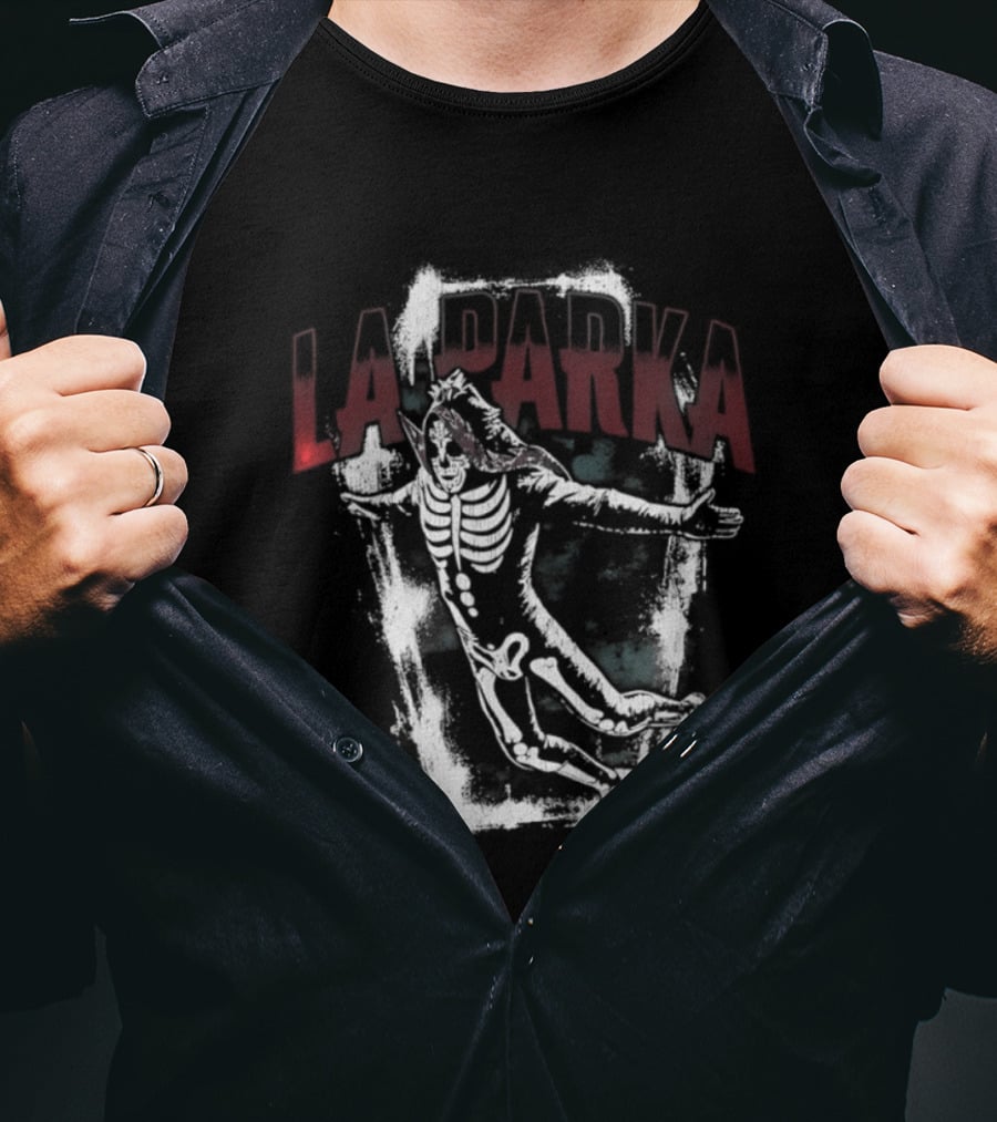 La Parka Skeleton Coffin Art AAA Wrestling T-Shirt