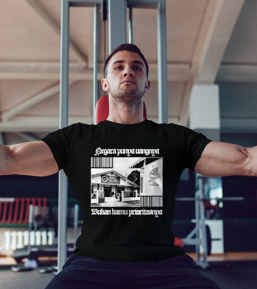 Negara Punya Uangnya Bukan Kamu Prioritasnya Monochrome House And Trees T-Shirt