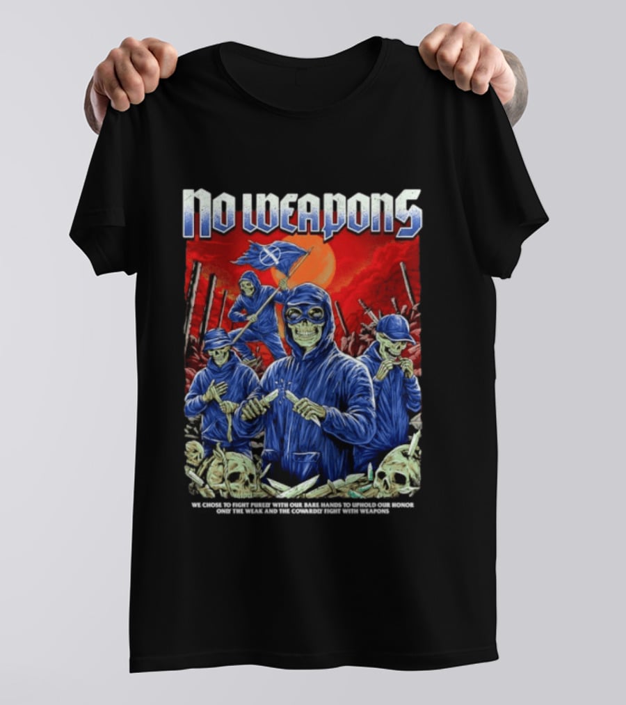 No Weapons Skeleton Warriors Bare Hands Honor Fight T-Shirt