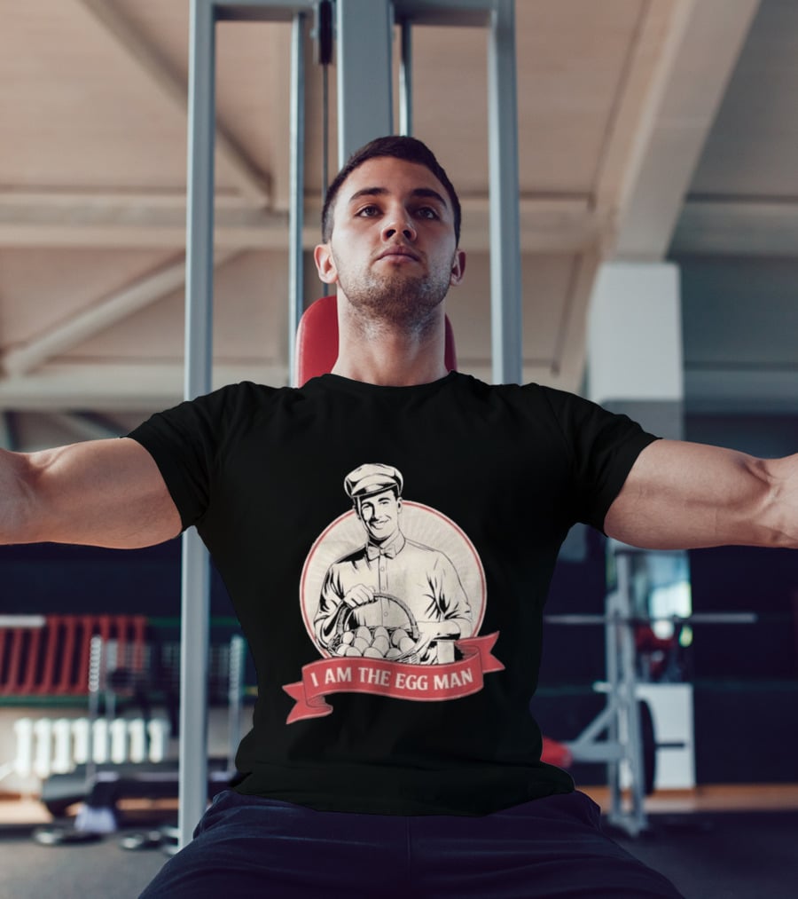 I Am The Egg Man Retro Figure With Basket Of Eggs T-Shirt