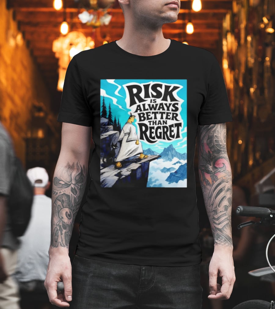Samurai Jack Risk Is Always Better Than Regret Mountain Scene T-Shirt