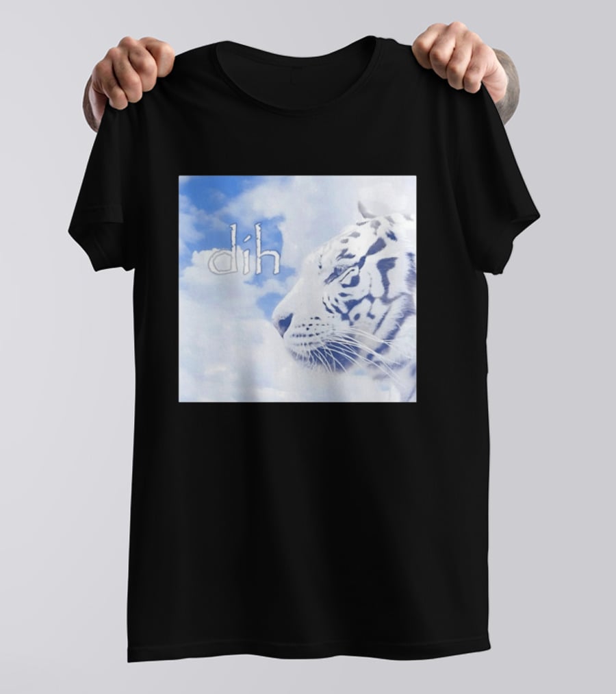 Tiger Dih Majestic Clouds White Bengal Tiger Profile T-Shirt