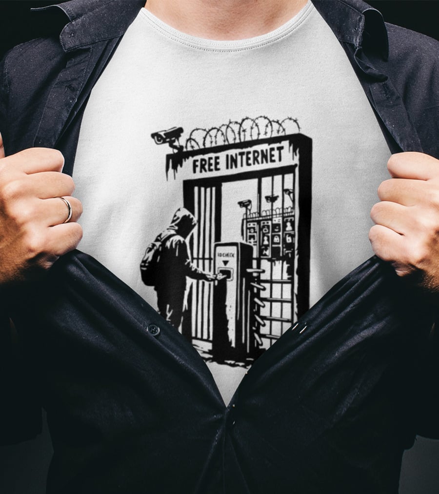 Free Internet Surveillance ID Check Privacy Concerns T-Shirt
