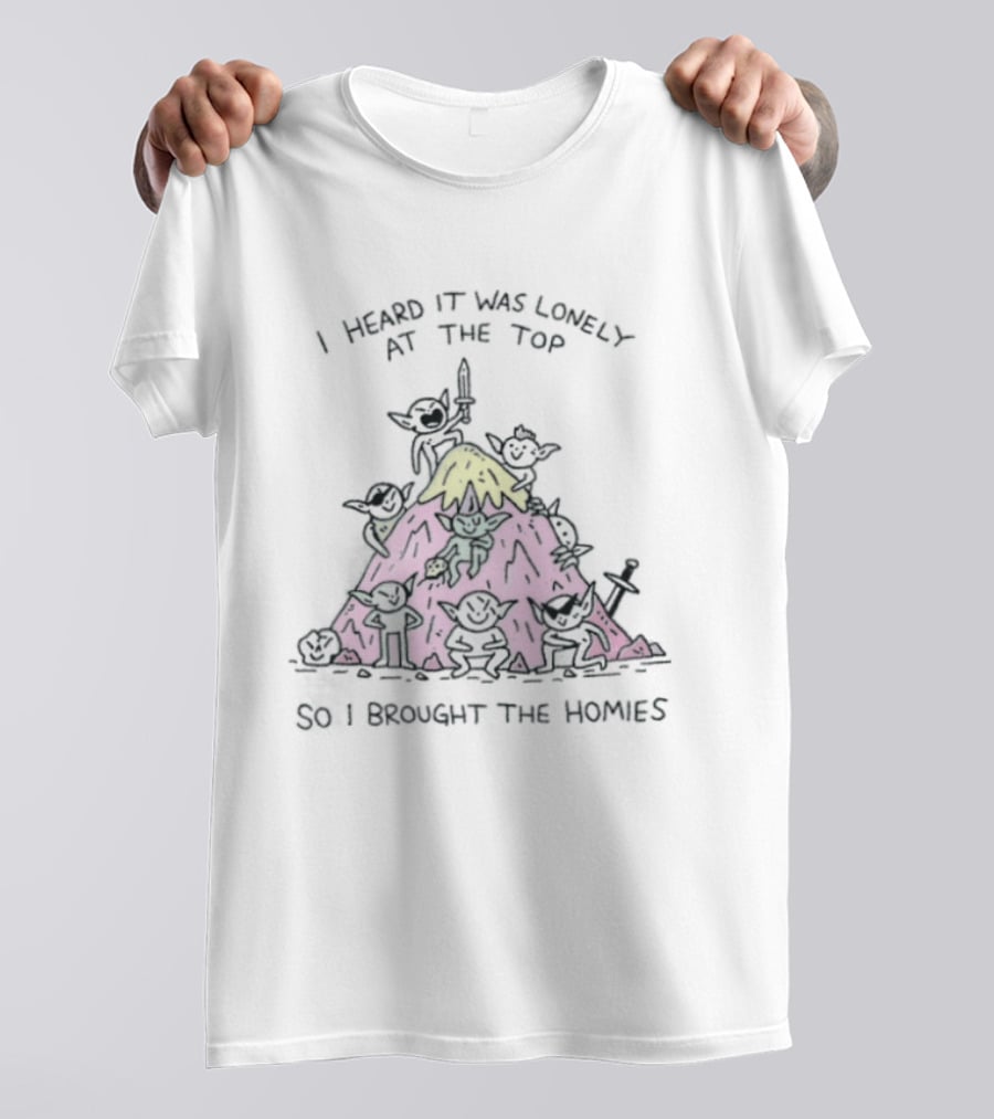 I Heard It Was Lonely At The Top So I Brought The Homies Yoda Mountain T-Shirt