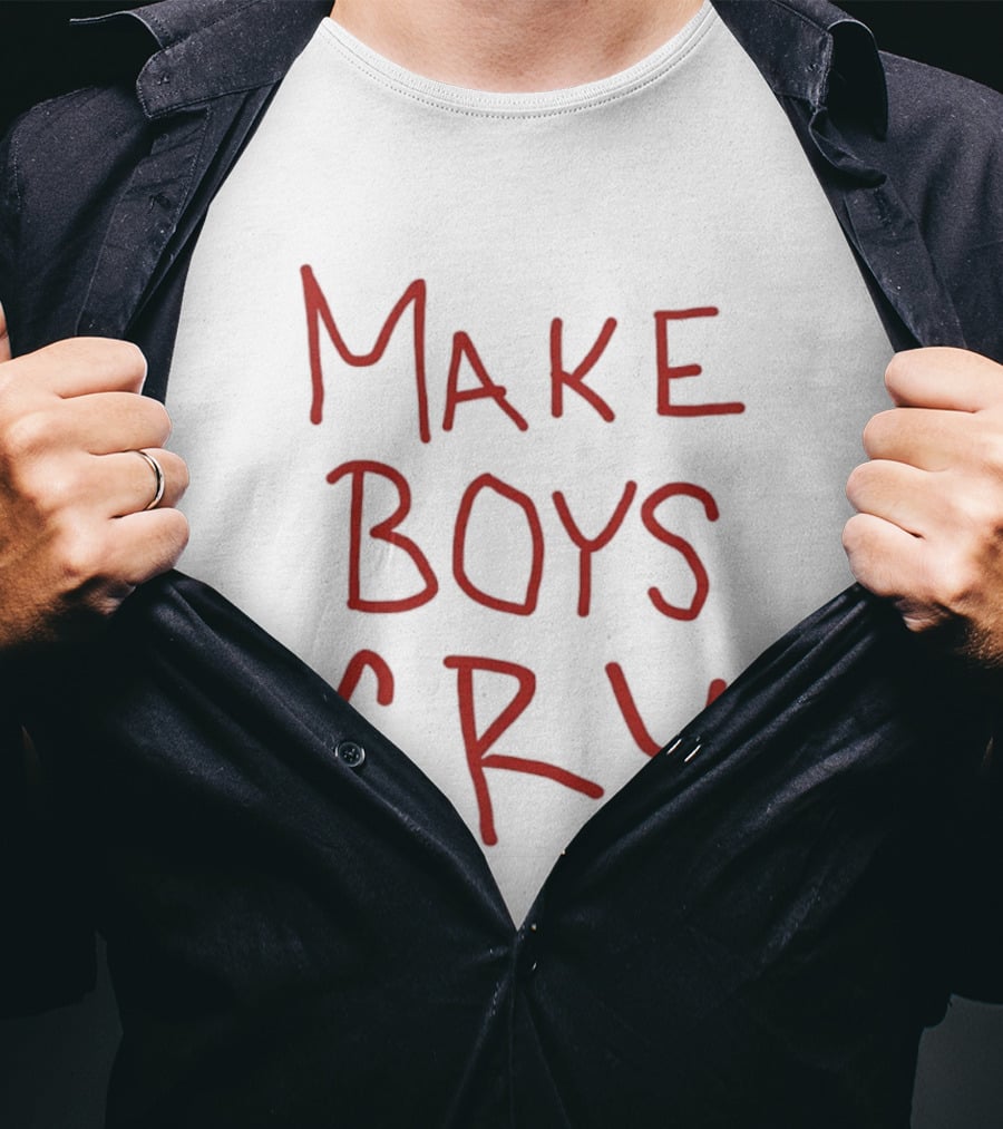 Make Boys Cry Aesthetic Y2K Trendy Red T-Shirt