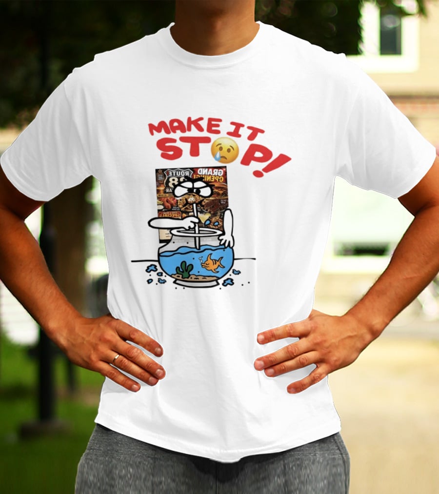 Make It Stop Route 88 Grand Opening Specials Crying Emoji Fish Bowl T-Shirt