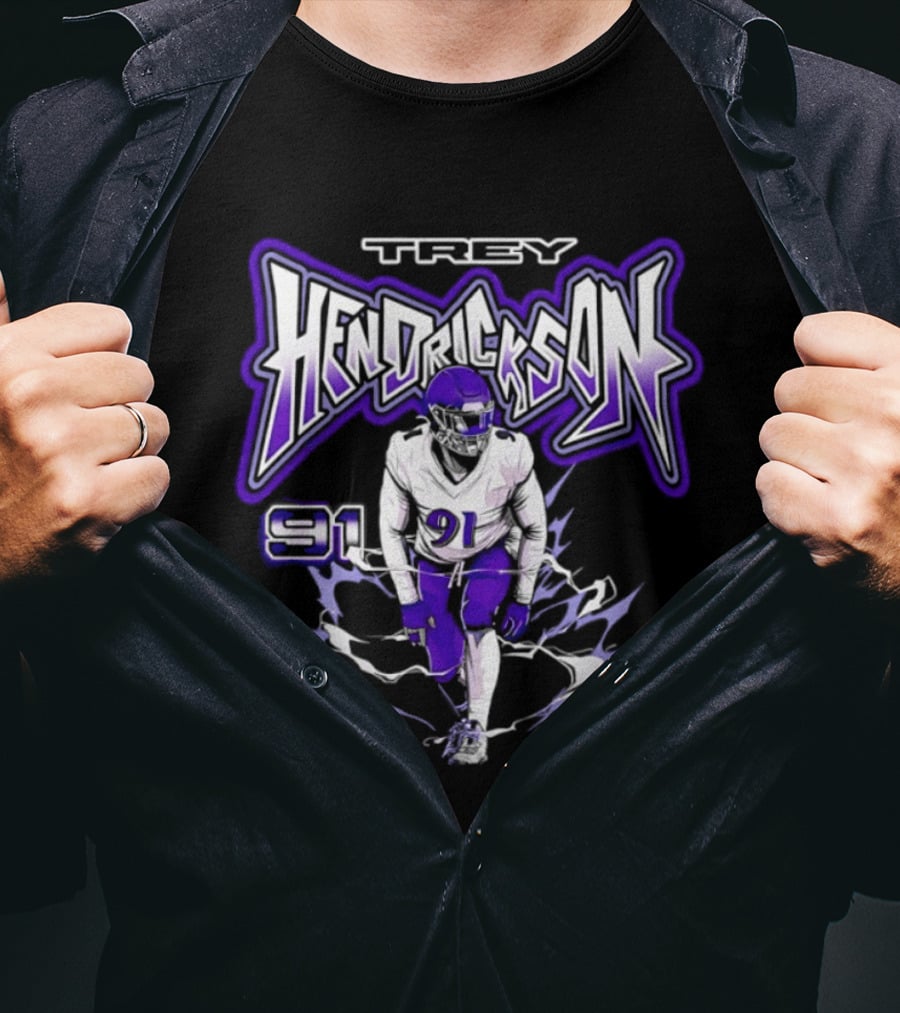 Trey Hendrickson 91 Comic Style Baltimore Ravens T-Shirt