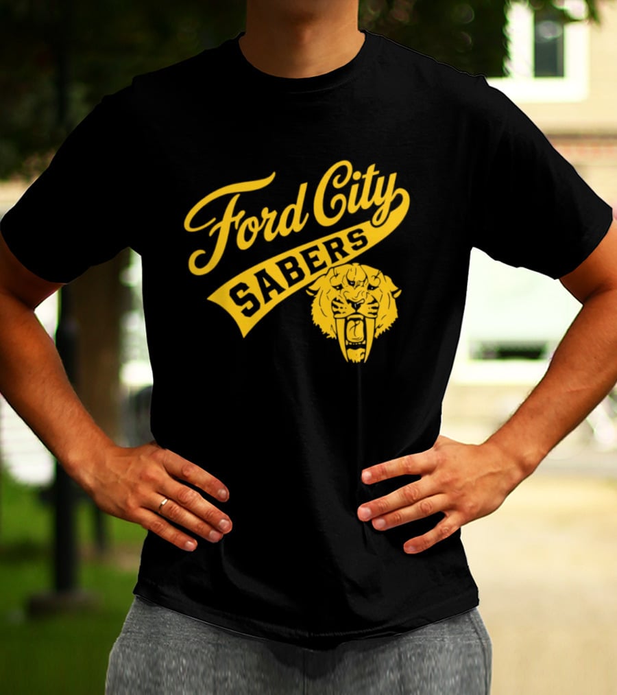 Ford City Sabers Yellow Lion T-Shirt