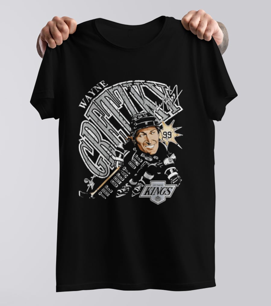 Wayne Gretzky The Great One Los Angeles Kings Bruce Stark T-Shirt