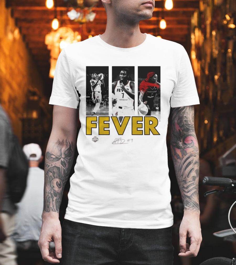 Indiana Fever Aliyah Boston WNBA Player Collage Signature T-Shirt