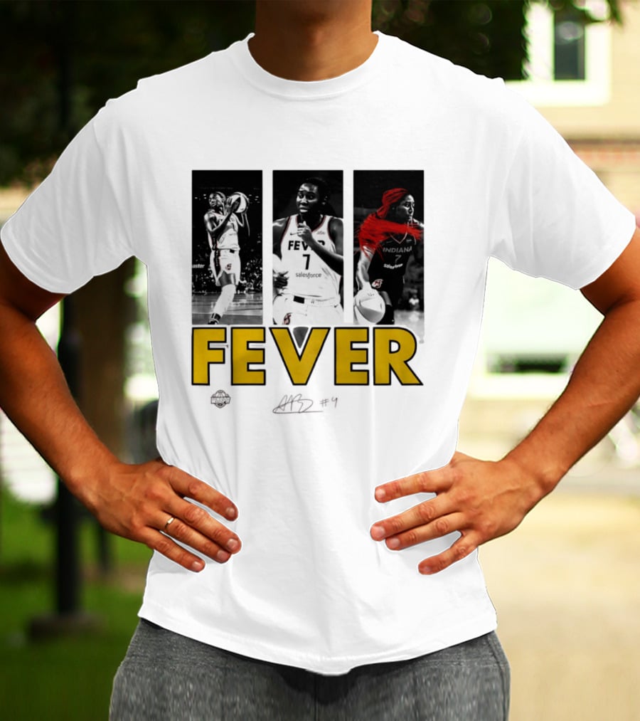 Indiana Fever Aliyah Boston WNBA Player Collage Signature T-Shirt