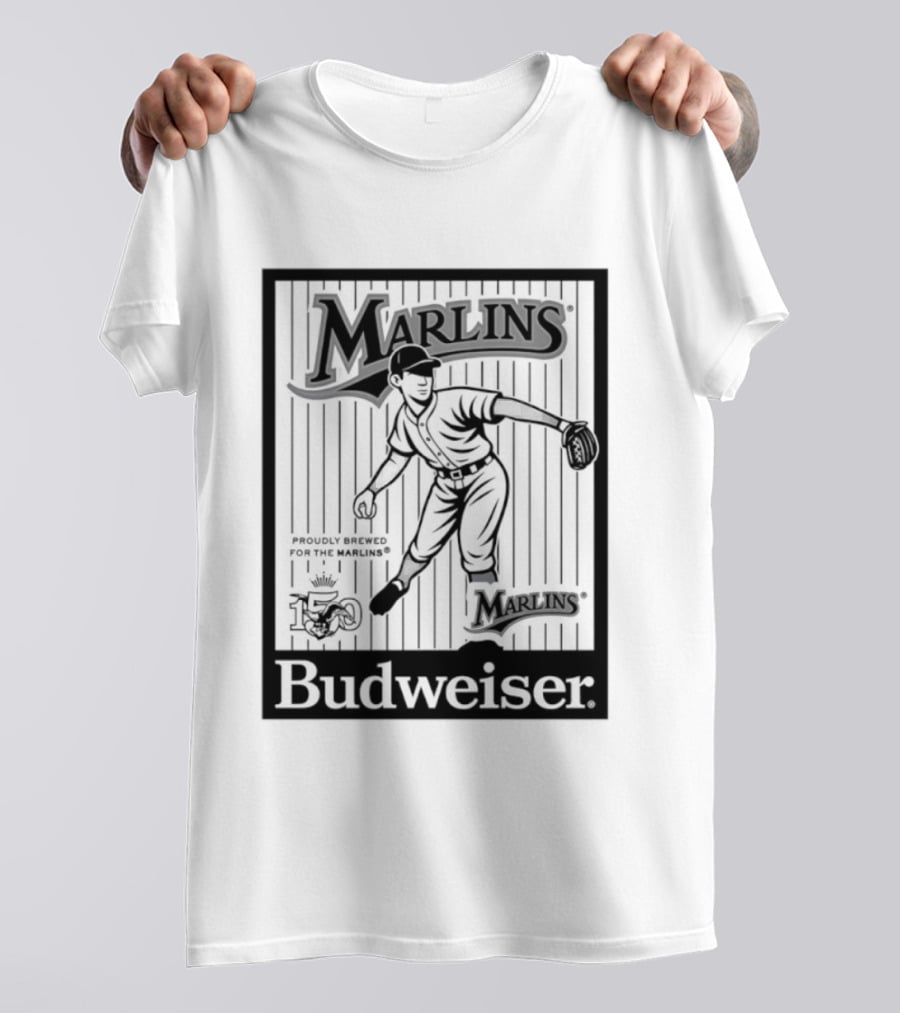 Budweiser 150 Years Florida Marlins Baseball Vintage Player T-Shirt