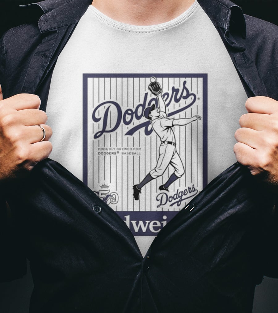 Budweiser Dodgers 150 Years Los Angeles Baseball Celebration T-Shirt
