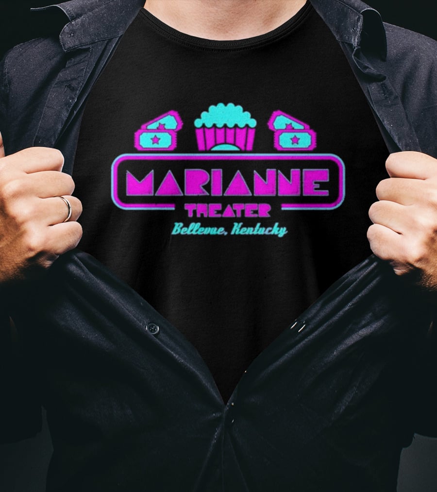 Marianne Theater Bellevue Kentucky Retro Popcorn Cinema Aesthetic T-Shirt